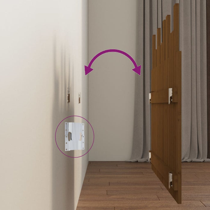 Testiera da Parete Ambra 108x3x80 cm in Legno Massello di Pino 824776