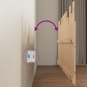 Testiera da Parete 204x3x80 cm in Legno Massello di Pino 824778