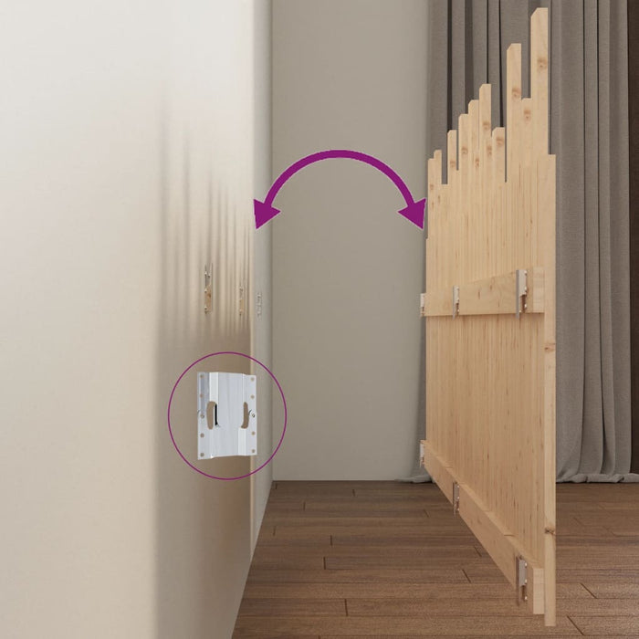 Testiera da Parete 204x3x80 cm in Legno Massello di Pino 824778