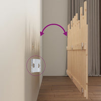 Testiera da Parete 204x3x80 cm in Legno Massello di Pino 824778