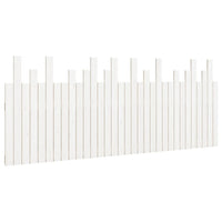 Testiera da Parete-Testiera a Muro-Testata Decorativa Bianca 204x3x80 cm in Legno Massello di Pino