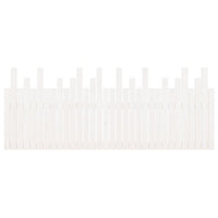 Testiera da Parete-Testiera a Muro-Testata Decorativa Bianca 204x3x80 cm in Legno Massello di Pino