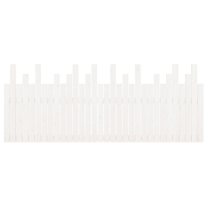 Testiera da Parete-Testiera a Muro-Testata Decorativa Bianca 204x3x80 cm in Legno Massello di Pino