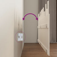 Testiera da Parete-Testiera a Muro-Testata Decorativa Bianca 204x3x80 cm in Legno Massello di Pino