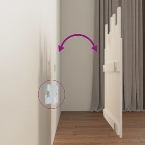 Testiera da Parete Bianca 95,5x3x80cm in Legno Massello di Pino 824784