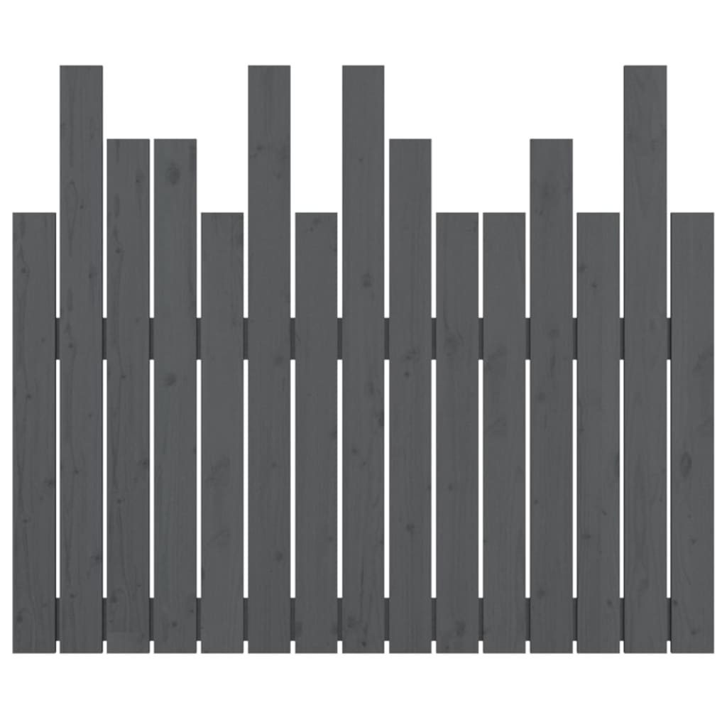 Testiera da Parete Grigia 95,5x3x80cm in Legno Massello di Pino 824785