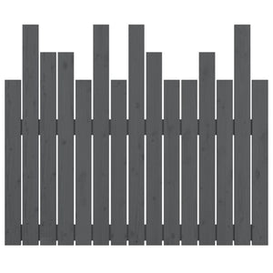 Testiera da Parete Grigia 95,5x3x80cm in Legno Massello di Pino 824785