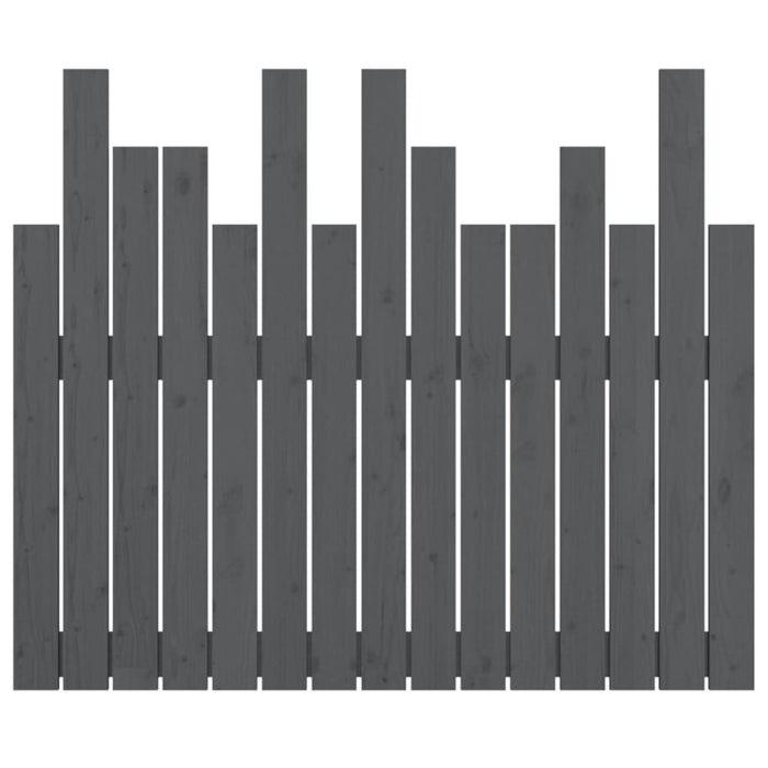 Testiera da Parete Grigia 95,5x3x80cm in Legno Massello di Pino 824785