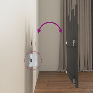 Testiera da Parete Grigia 95,5x3x80cm in Legno Massello di Pino 824785