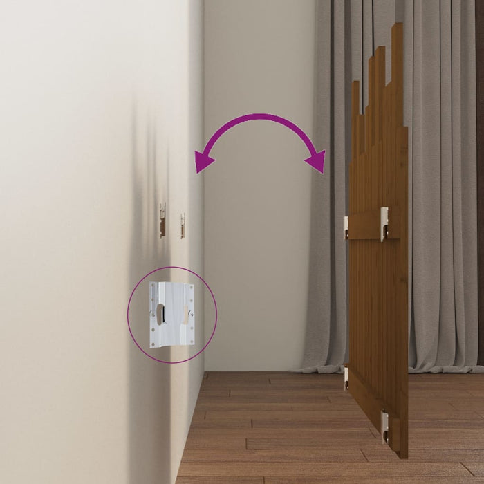 Testiera da Parete Ambra 95,5x3x80 cm in Legno Massello di Pino 824786