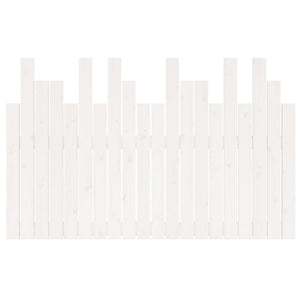 Testiera da Parete Bianca 127,5x3x80 cm Legno Massello di Pino 824789