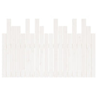 Testiera da Parete-Testiera a Muro-Testata Decorativa Bianca 127,5x3x80 cm Legno Massello di Pino