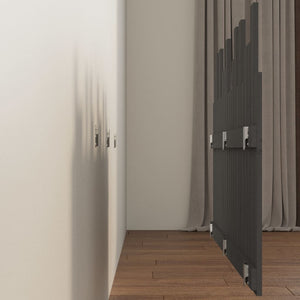 Testiera da Parete Grigia 127,5x3x80 cm Legno Massello di Pino 824790