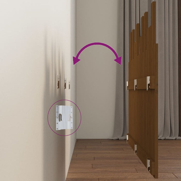 Testiera da Parete Ambra 127,5x3x80cm in Legno Massello di Pino 824791