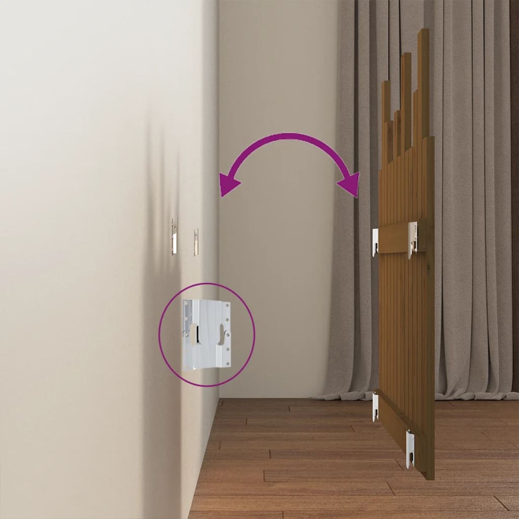 Testiera da Parete Ambra 82,5x3x80cm in Legno Massello di Pino 824806