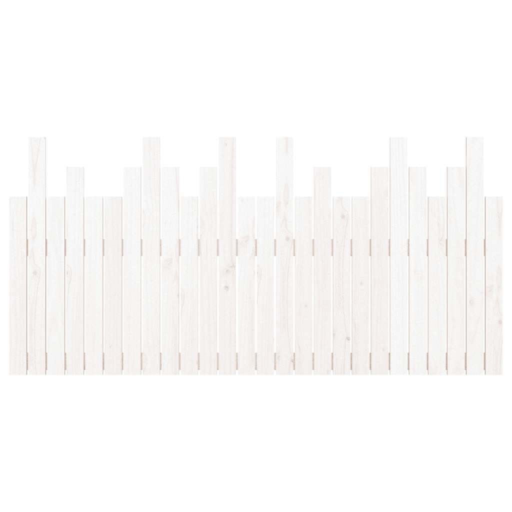 Testiera da Parete-Testiera a Muro-Testata Decorativa Bianca 166x3x80 cm in Legno Massello di Pino