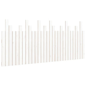 Testiera da Parete-Testiera a Muro-Testata Decorativa Bianca 185x3x80 cm in Legno Massello di Pino