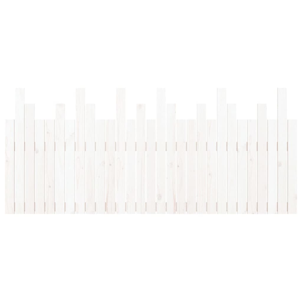 Testiera da Parete-Testiera a Muro-Testata Decorativa Bianca 185x3x80 cm in Legno Massello di Pino