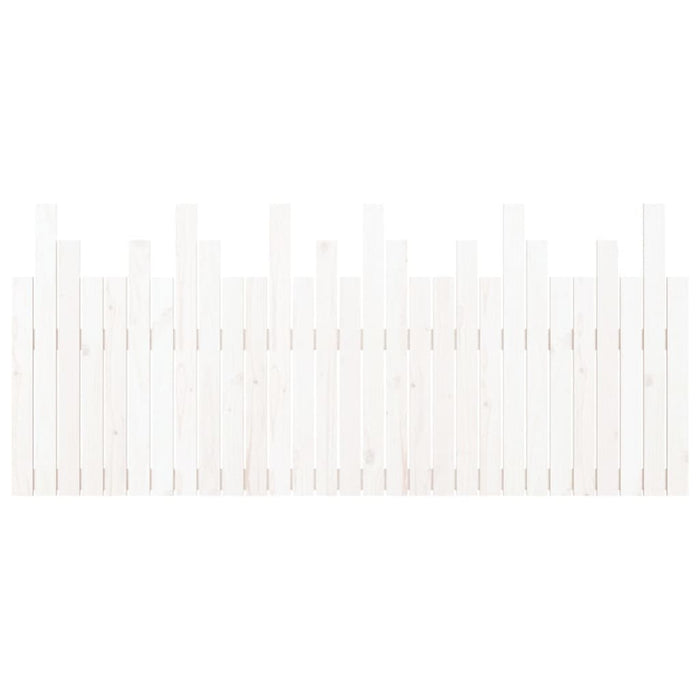 Testiera da Parete-Testiera a Muro-Testata Decorativa Bianca 185x3x80 cm in Legno Massello di Pino
