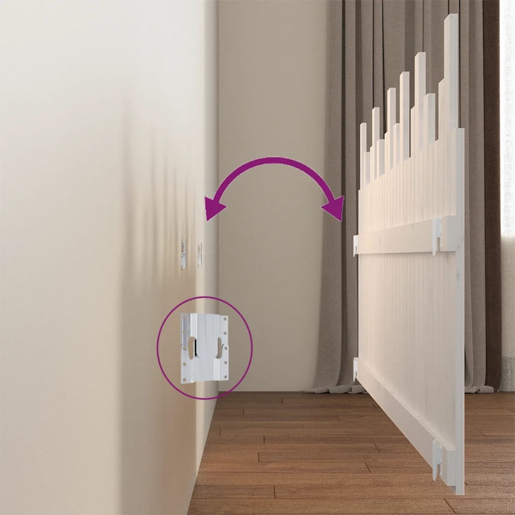 Testiera da Parete-Testiera a Muro-Testata Decorativa Bianca 185x3x80 cm in Legno Massello di Pino