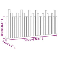 Testiera da Parete-Testiera a Muro-Testata Decorativa Bianca 185x3x80 cm in Legno Massello di Pino