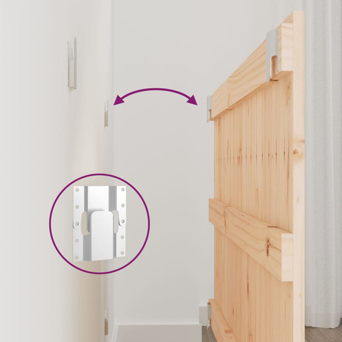 Testiera da Parete 108x3x60 cm in Legno Massello di Pino 824823