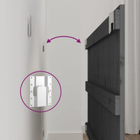 Testiera da Parete Grigia 95,5x3x60cm in Legno Massello di Pino 824835