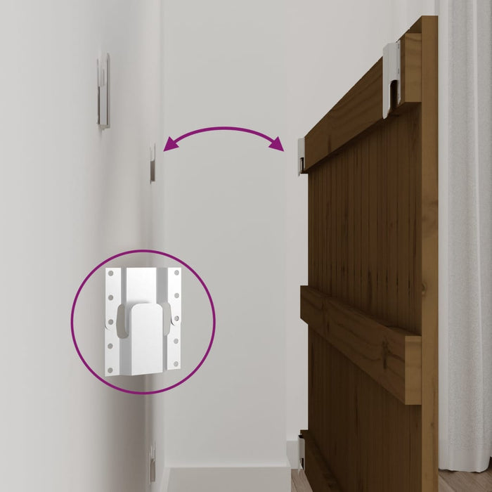 Testiera da Parete Ambra 95,5x3x60 cm in Legno Massello di Pino 824836