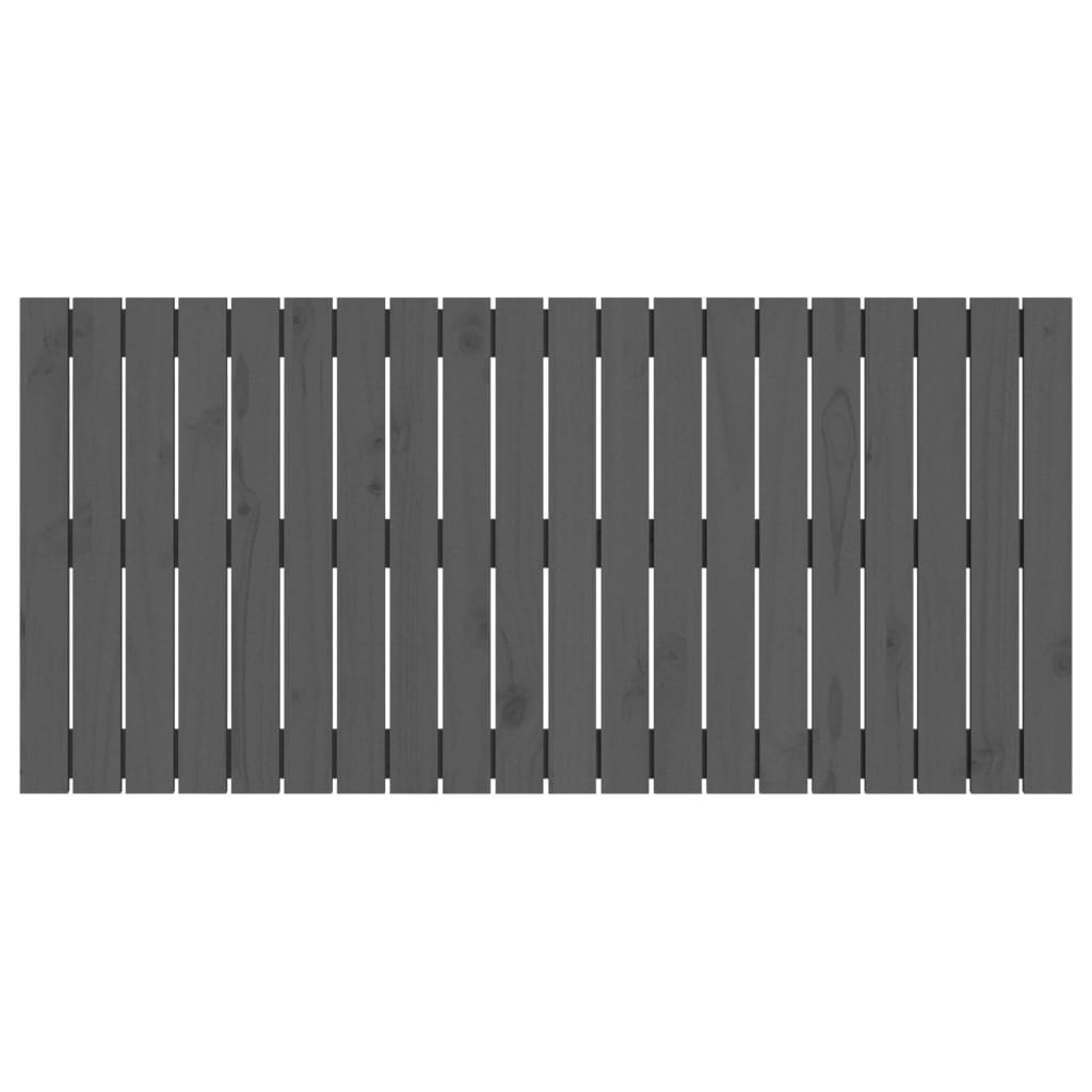 Testiera da Parete Grigia 127,5x3x60 cm Legno Massello di Pino
