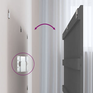 Testiera da Parete Grigia 127,5x3x60 cm Legno Massello di Pino 824840