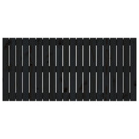 Testiera da Parete Nera 127,5x3x60 cm in Legno Massello di Pino 824842