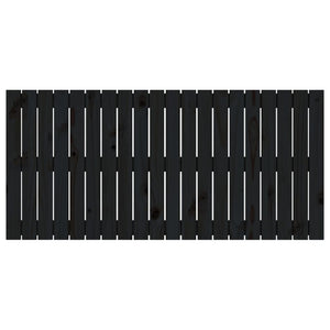 Testiera da Parete Nera 127,5x3x60 cm in Legno Massello di Pino 824842