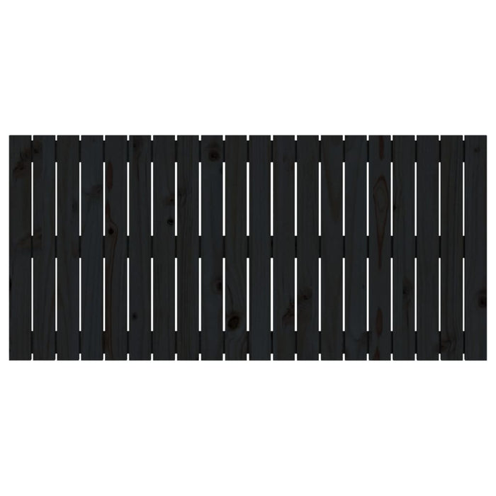 Testiera da Parete Nera 127,5x3x60 cm in Legno Massello di Pino 824842