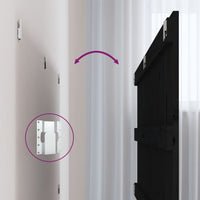 Testiera da Parete Nera 127,5x3x60 cm in Legno Massello di Pino 824842