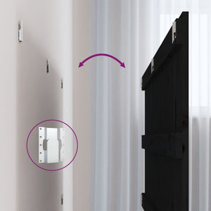 Testiera da Parete Nera 127,5x3x60 cm in Legno Massello di Pino 824842