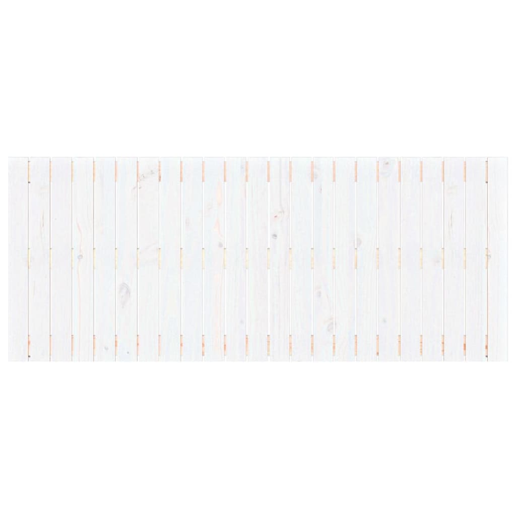 Testiera da Parete Bianca 147x3x60 cm in Legno Massello di Pino