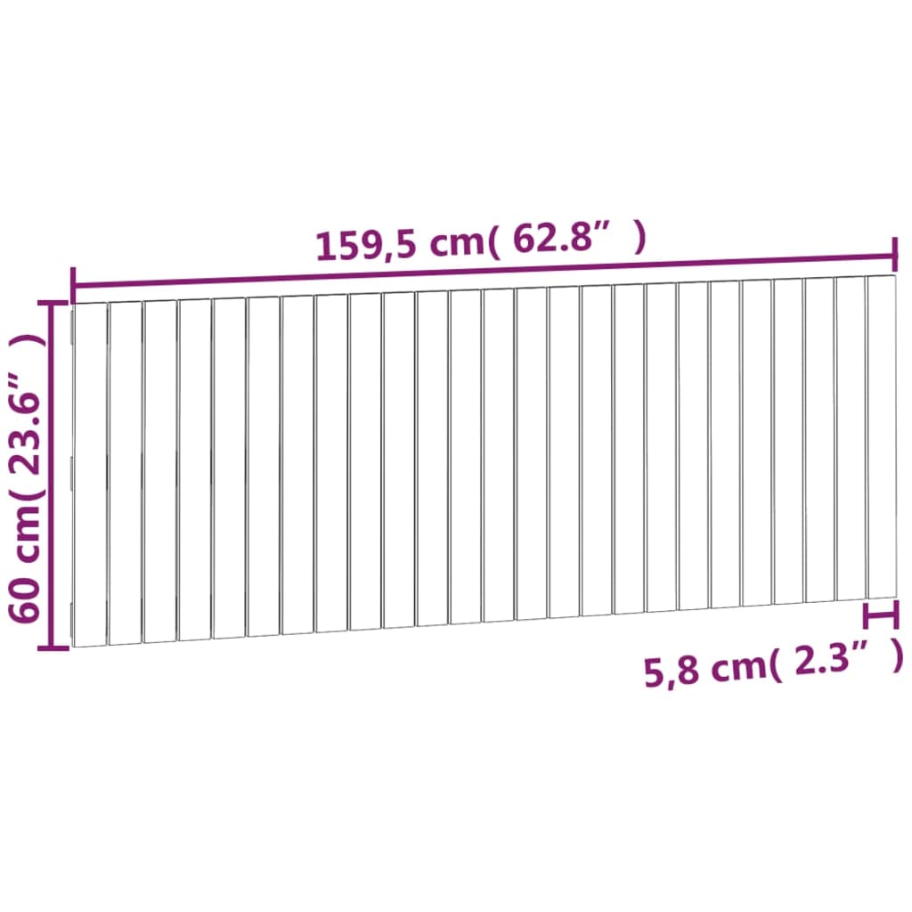 Testiera da Parete 159,5x3x60 cm in Legno Massello di Pino cod mxl 41046