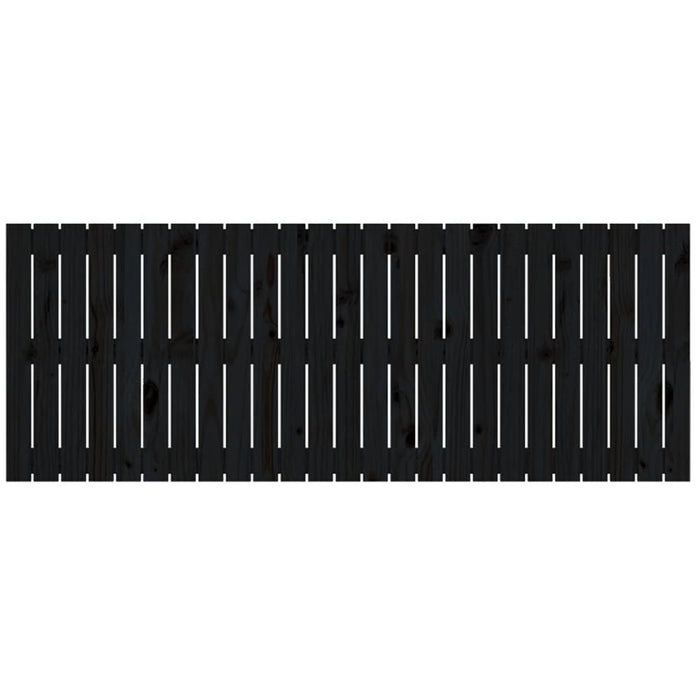 Testiera da Parete Nera 159,5x3x60 cm in Legno Massello di Pino 824852