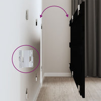 Testiera da Parete Nera 159,5x3x60 cm in Legno Massello di Pino 824852