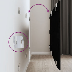 Testiera da Parete Nera 159,5x3x60 cm in Legno Massello di Pino 824852