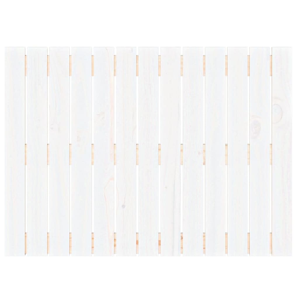 Testiera da Parete Bianca 82,5x3x60cm in Legno Massello di Pino 824854