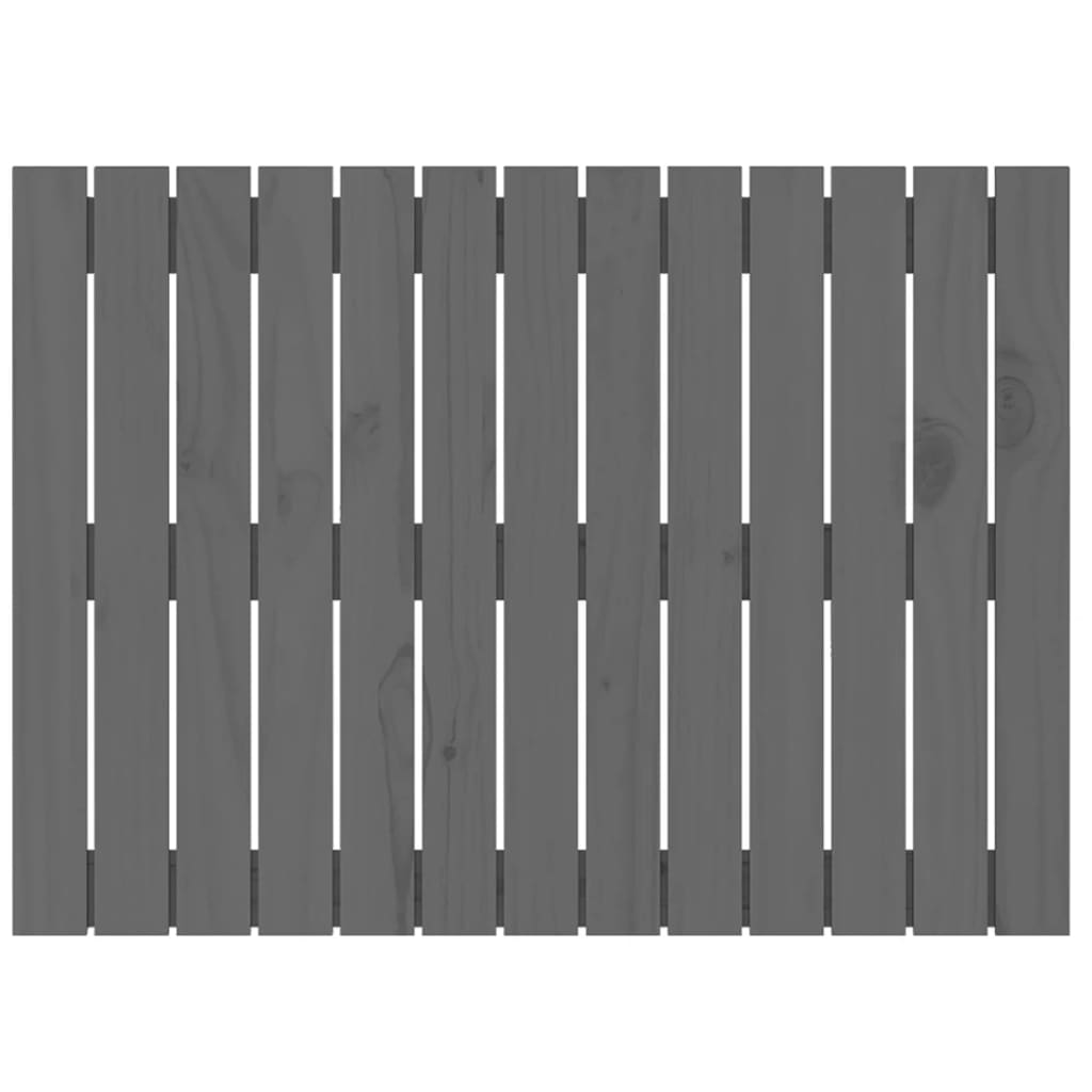Testiera da Parete Grigia 82,5x3x60cm in Legno Massello di Pino 824855