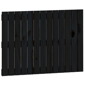Testiera da Parete Nera 82,5x3x60 cm in Legno Massello di Pino