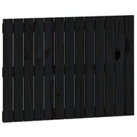 Testiera da Parete Nera 82,5x3x60 cm in Legno Massello di Pino 824857