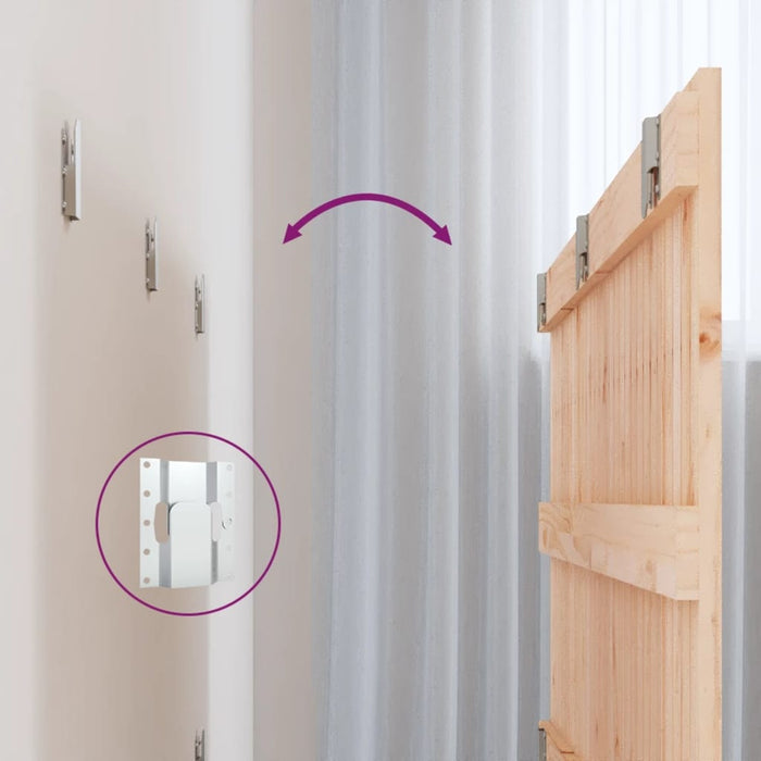 Testiera da Parete 185x3x60 cm in Legno Massello di Pino 824863