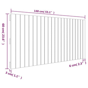 Testiera da Parete-Testiera a Muro-Testata Decorativa Bianca 140x3x60 cm in Legno Massello di Pino