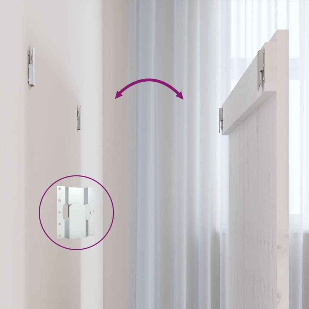 Testiera da Parete Bianca 108x3x90 cm in Legno Massello di Pino 824874