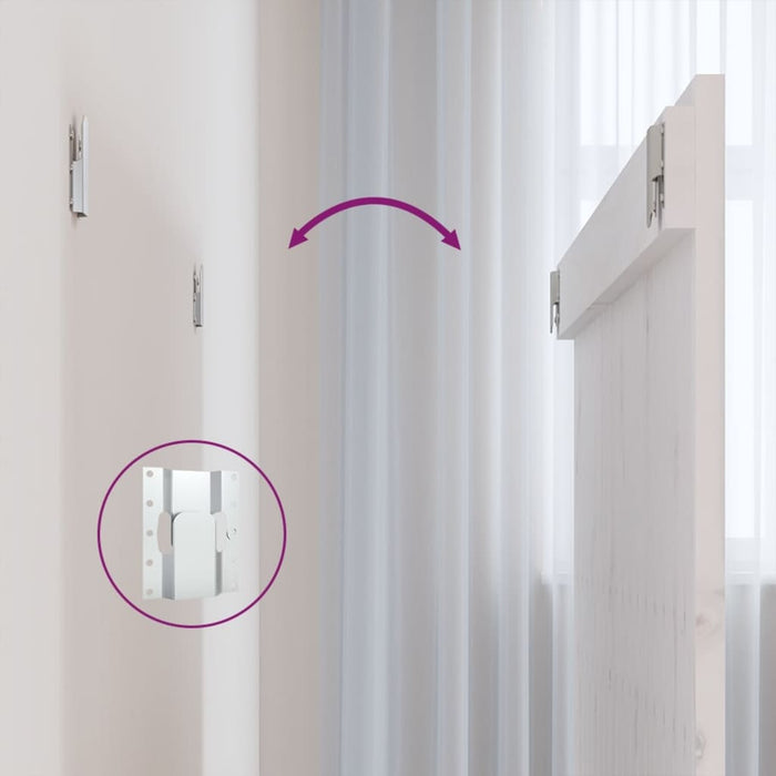 Testiera da Parete Bianca 108x3x90 cm in Legno Massello di Pino 824874