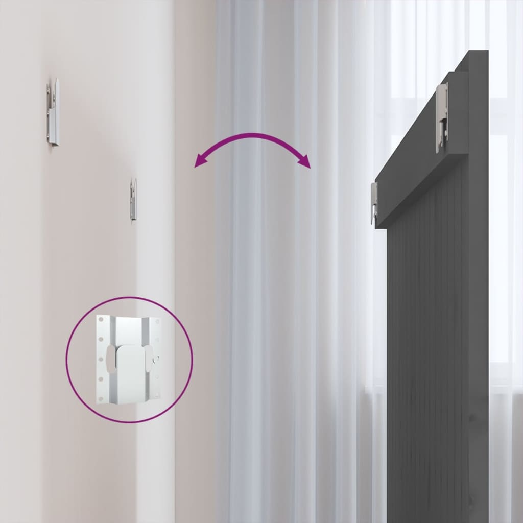 Testiera da Parete Grigia 108x3x90 cm in Legno Massello di Pino 824875