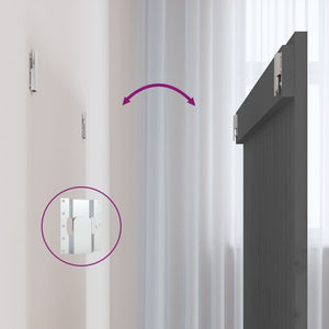 Testiera da Parete Grigia 108x3x90 cm in Legno Massello di Pino 824875